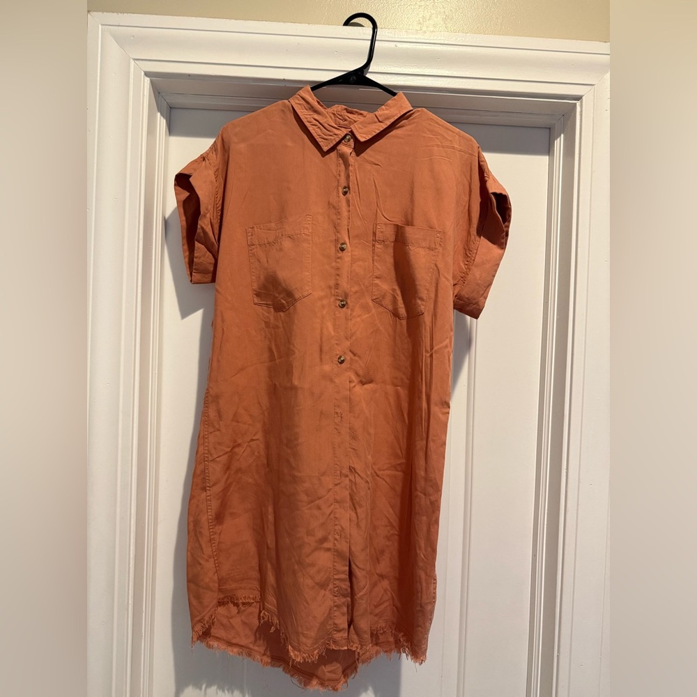 Thread & Supply Orange Button-Up Dress